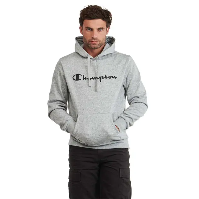 Champion Men's Fleece Script Logo Hoodie Γκρι 221809-EM021 (Champion)