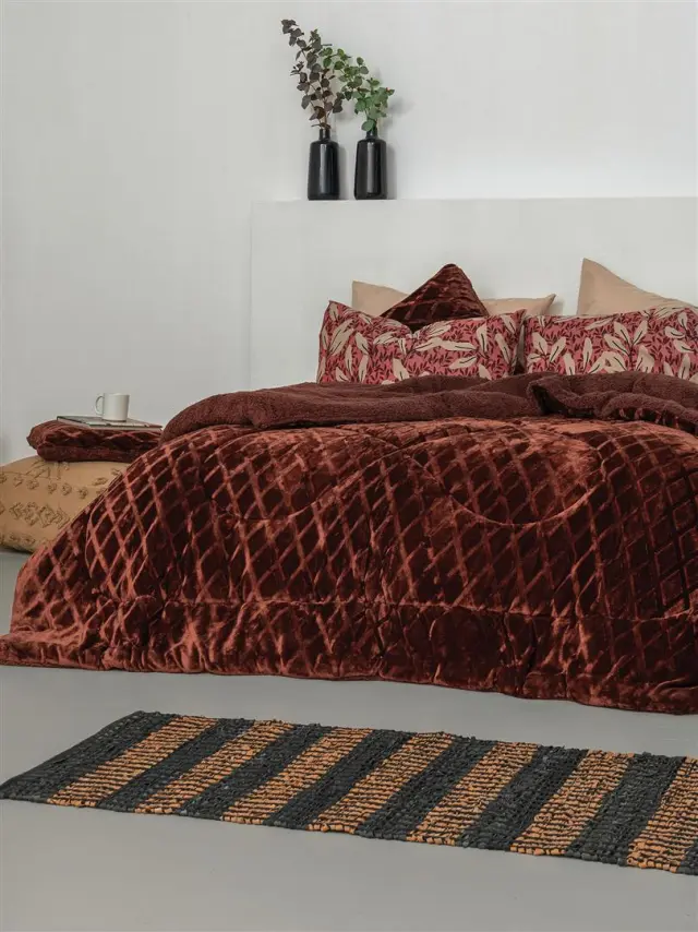 Kουβερτοπάπλωμα Palamaiki Nadine BORDEAUX 220X240 Palamaiki 