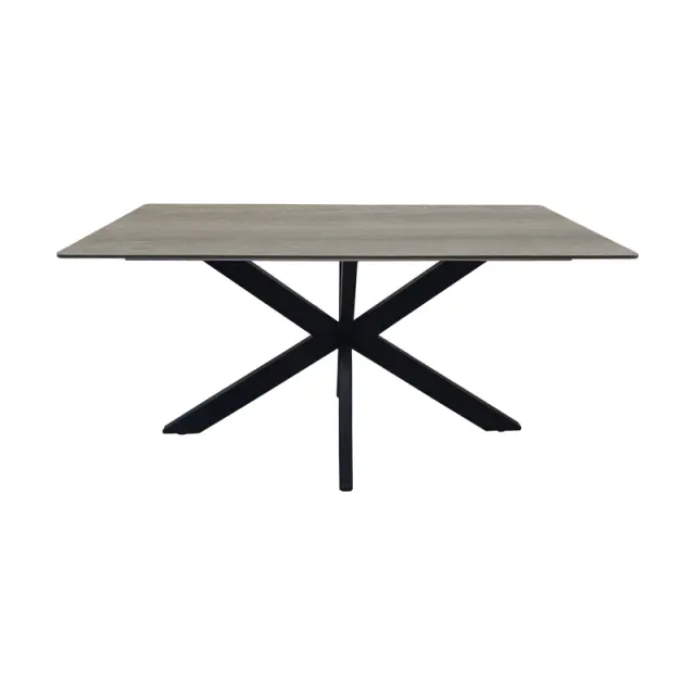 Τραπέζι Bethan pakoworld sonoma με γκρι mdf και μαύρο μέταλλο 160x80x75εκ 2