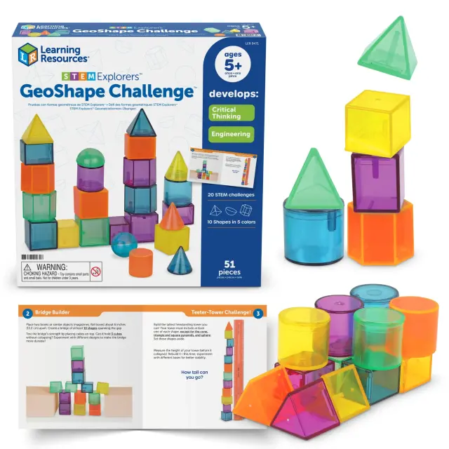 Learning Resources STEM Explorers GeoShape Challenge Παιχνίδι Γεωμετρίας & 3D Σχημάτων (5+ ετών) LER9471