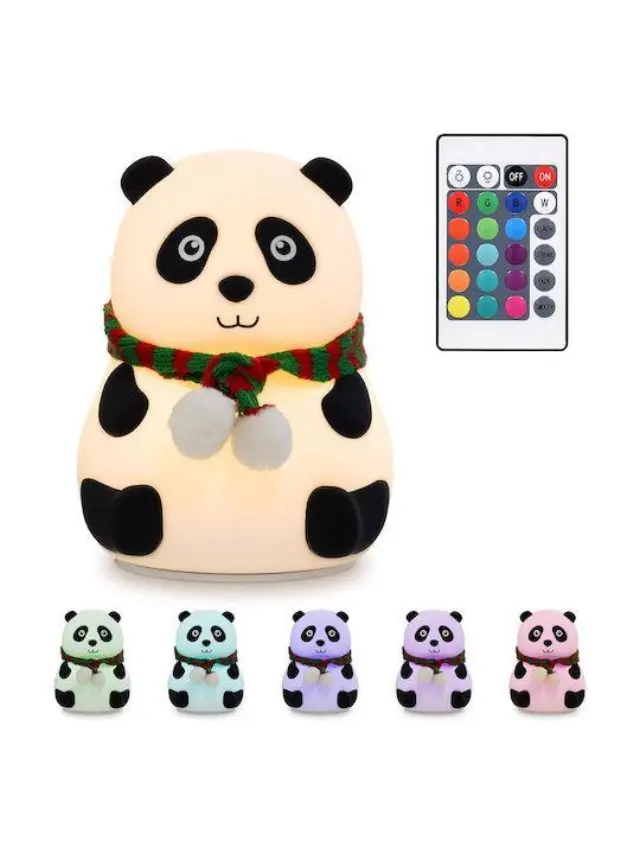 Led Παιδικό Διακοσμητικό Φωτιστικό Αφής Panda