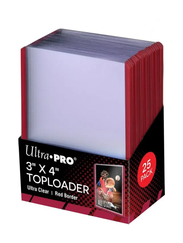 UP - Toploader - 3" x 4" Red Border (25 pieces)