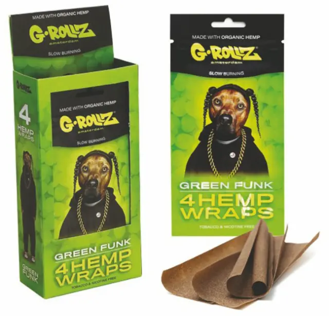G-Rollz Blunt Hemp Wraps Πουρόφυλλα - Green Funk (Σταφύλι) 4φ. 2