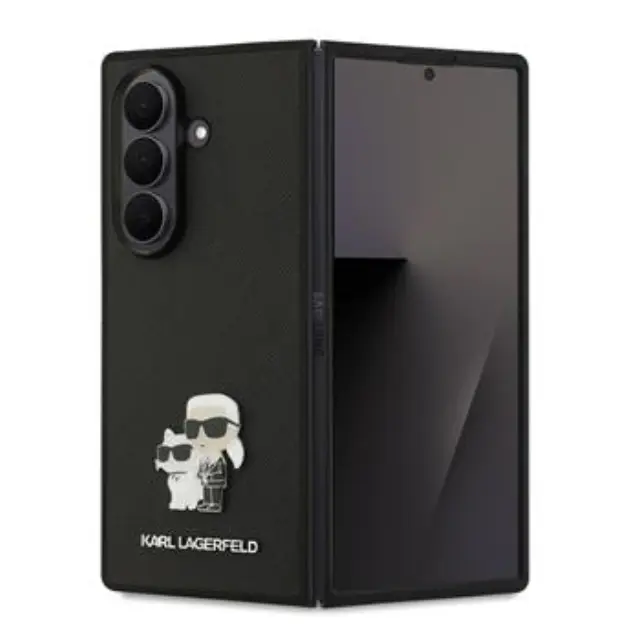 Karl Lagerfeld PU Saffiano Karl and Choupette Case for Samsung Galaxy Z Fold 7 Black
