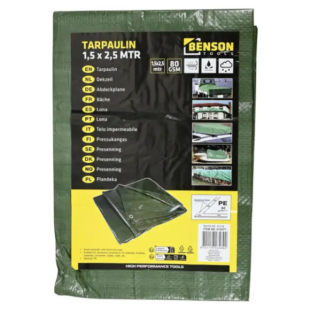 Tarpaulin 1,5 x 2,5 m green