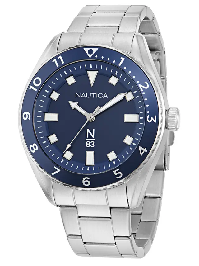 NAUTICA N83 Finn World, Men's Watch, Silver Stainless Steel Bracelet NAPFWF407