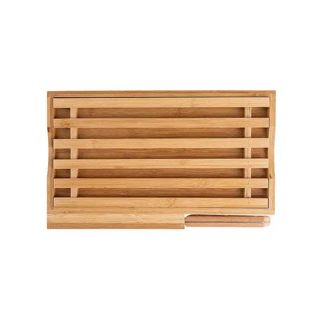Επιφάνεια Κοπής Essentials Με Μαχαίρι Ψωμιού Bamboo 35.5x22x3.5cm Estia 01-12946
