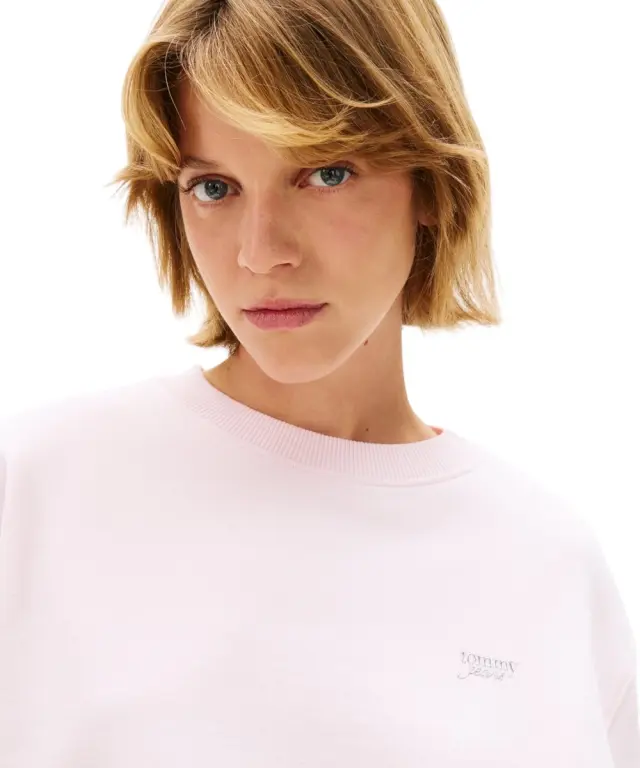 Tommy Hilfiger - Γυναικείο Φούτερ Rlx Sh Silver Script Crew Relaxed Fit DW0DW22985-TOG Ροζ - L 2