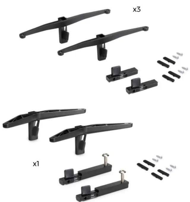 KIT ΑΡΘΡΩΤΩΝ ΠΛΑΙΣΙΩΝ ΡΑΦΙΕΡΑΣ ΓΙΑ 3 ΡΑΦΙΑ & 1 ΕΡΜΑΡΙΟ (ΧΩΡΙΣ ΤΑ ΞΥΛΙΝΑ ΣΤΟΙΧΕΙΑ) EMUCA ZERO 7022254 ΜΑΥΡΟ ΜΑΤ 2