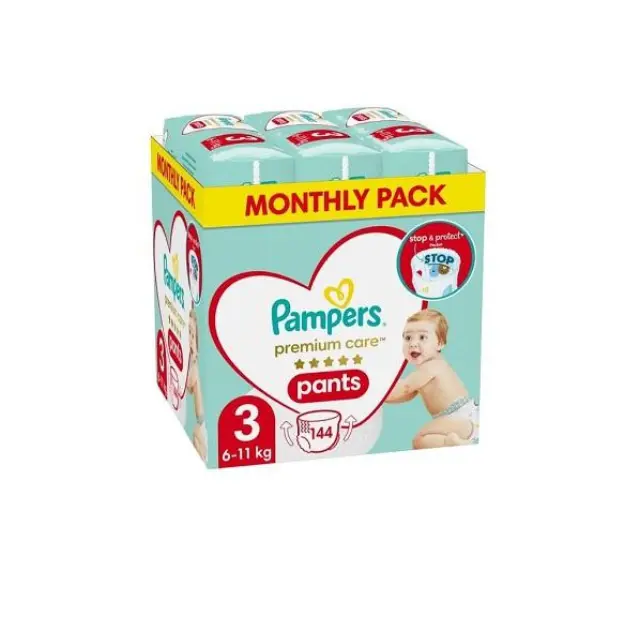 Pampers Premium Care Pants Monthly Πάνες Βρακάκι No. 3 για 6-11kg, 144τμχ