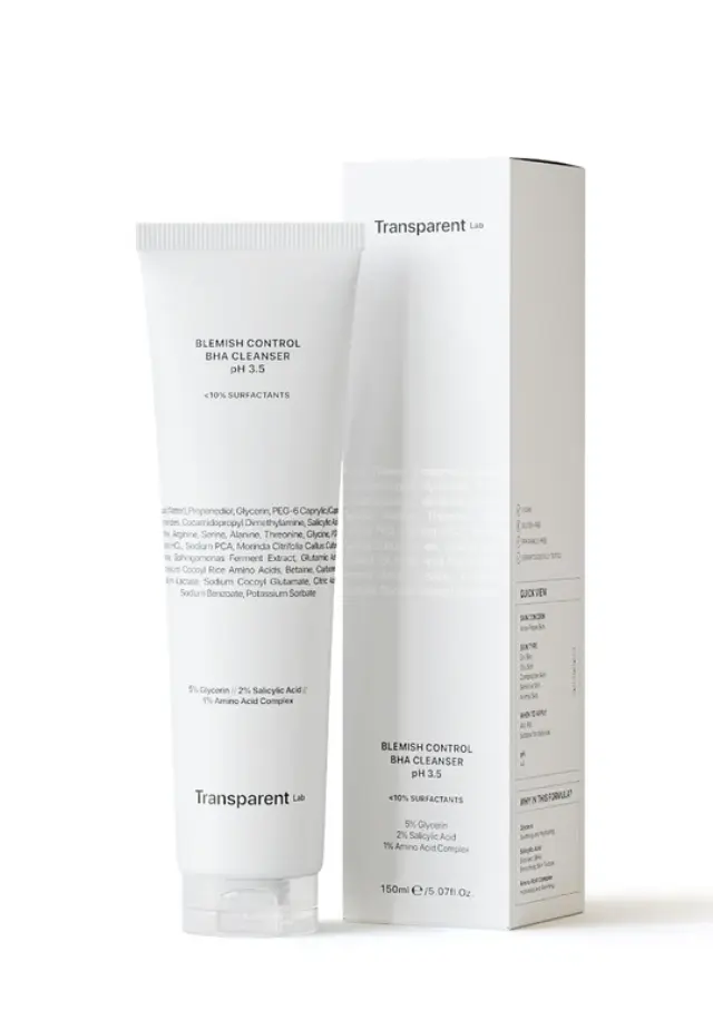Niche Beauty Lab - Transparent Lab - Blemish Control BHA Cleanser PH 3.5 - Καθαριστικό προσώπου για ακμή ενηλίκων 150ml