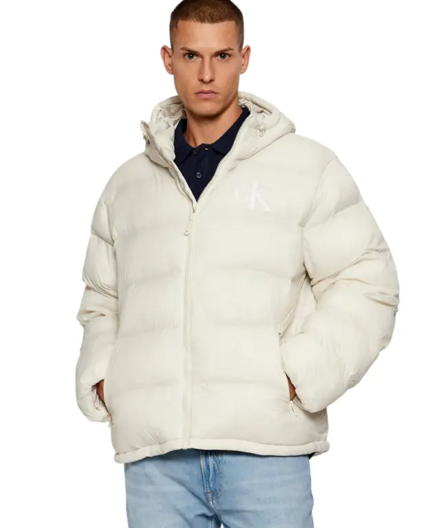 Calvin Klein - Ανδρικό Χειμωνιάτικο Μπουφάν Regular Fit LV04RD528G-67U Εκρού