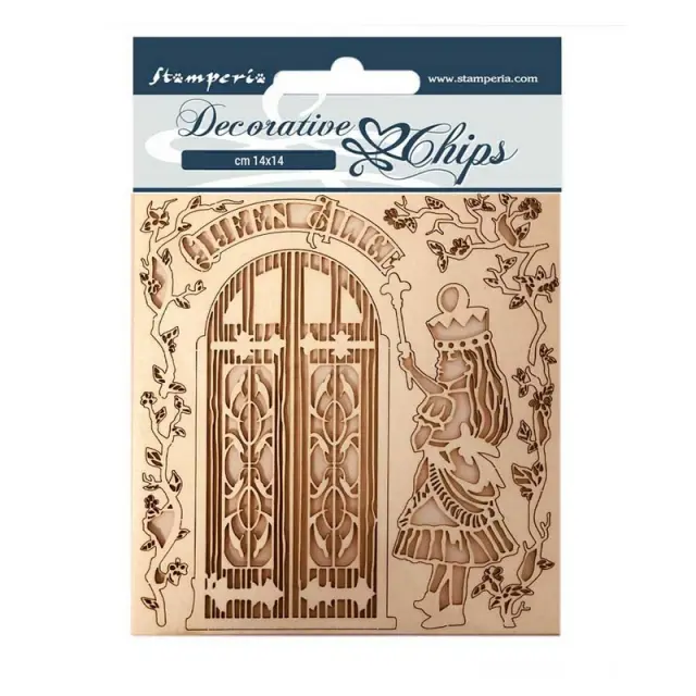Chipboard Stamperia 14x14cm, Queen Alice