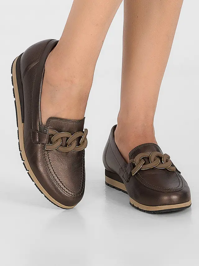 Gabor Μοκασίνια-Loafers Γυναικείο δέρμα Μπρονζέ GAB/52415 89-SMOG 2