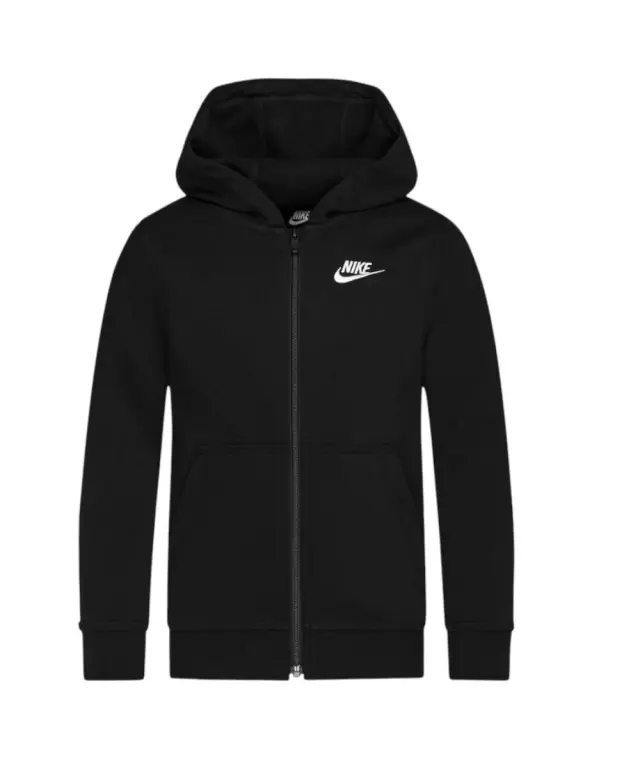 Nike - Παιδική Ζακέτα Φούτερ Club Fleece FZ Hoodie 86F321-023 Μαύρο - 4 ετών