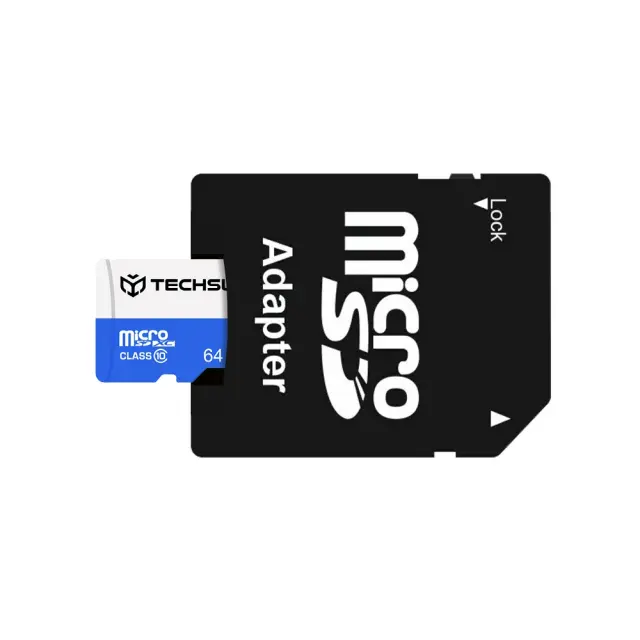 Κάρτα Μνήμης Techsuit High Speed SDHC 64GB Class 10 με Αντάπτορα Μαύρη 2
