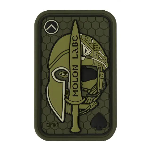 M-Tac Patch Molon Labe Ace 3D PVC-Μολών Λαβέ Ace 3D PVC Εμβλημα - 06-Χακί-Olive Green