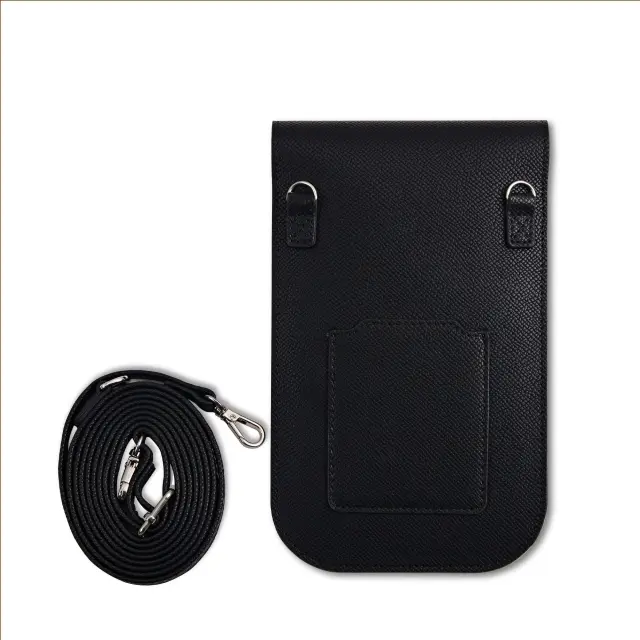 Guess PU Grained Triangle Logo Phone Bag Black 3