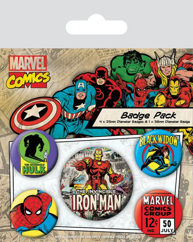 Σετ κονκάρδες 5τεμ Iron Man Badge Pack-BP80449