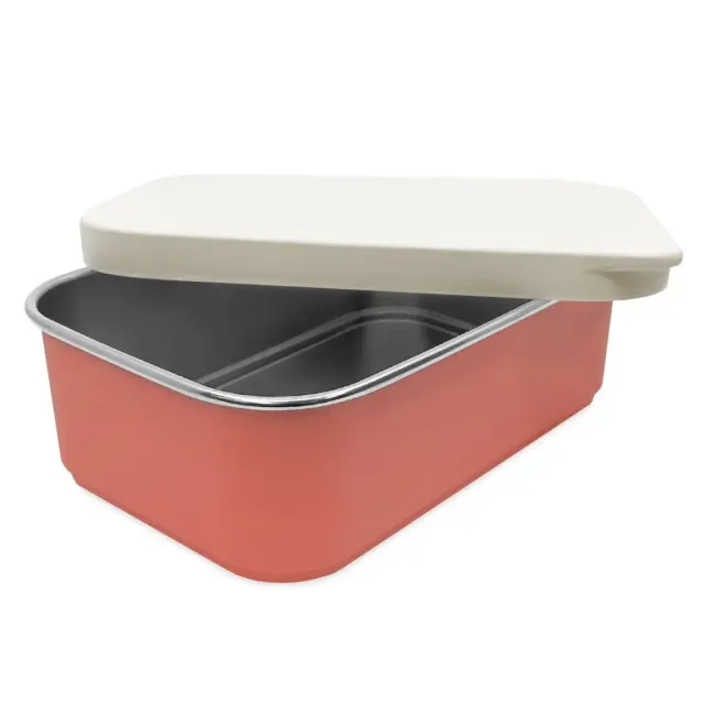 Lunch Box Μεταλλικό 900 ml Ροζ Με Καπάκι Σιλικόνης Smikkels 3