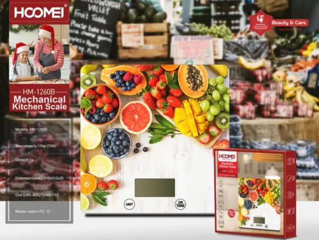 Ψηφιακή ζυγαριά κουζίνας 1g/15kg Hoomei HM-1260B 2