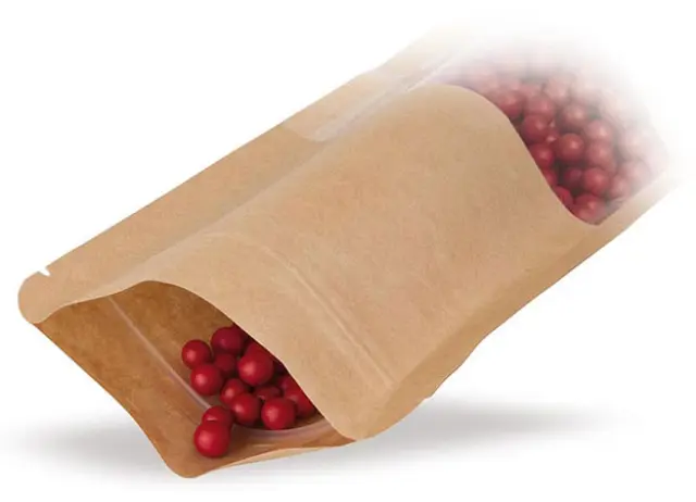 Σακουλάκι Αποθήκευσης Χάρτινο Craft με Παράθυρο - Καφέ (140x85mm) 2