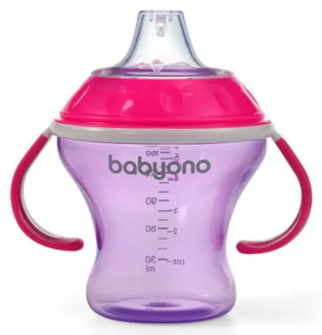 Εκπαιδευτικό Ποτηράκι με Λαβές 180ml Babyono Pink 1456/02