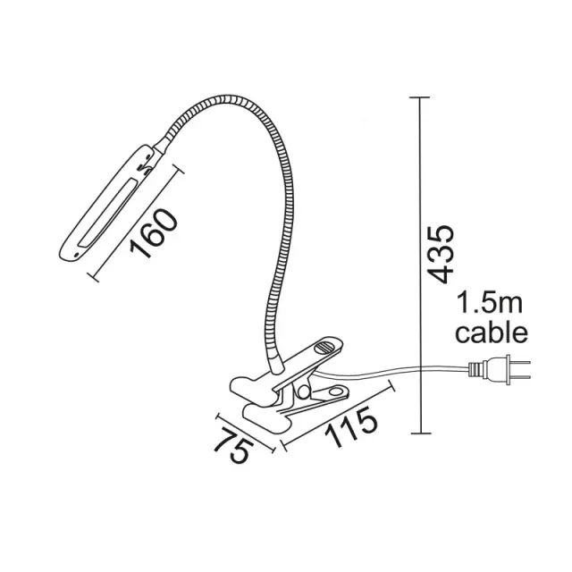 LED ΓΡΑΦΕΙΟΥ 5W ΓΚΡΙ 4000K+ΣΠΙΡΑΛ+ΚΛΙΠ 230V 7,5X11,5XH43,5CM BAZ2 / 15205LEDGYC 2
