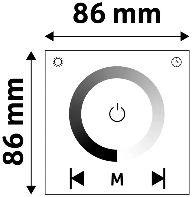 Avide LED Ταινία 12V 96W Ντίμερ Χωνευτό Τηλεχειριστήριο Αφής και Ελεγκτής 15.001.0383 2