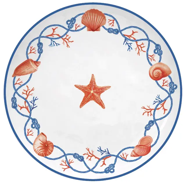Easy Life Cote De Mer Πιάτο Γλυκού Πορσελάνης Πολύχρωμο 21cm