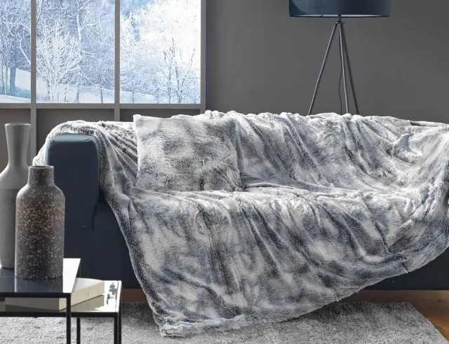 Κουβέρτα Antartic Douceur d'intérieur με εσωτερική επένδυση fleece και διαστάσεις 180x220cm - Grey 1606542