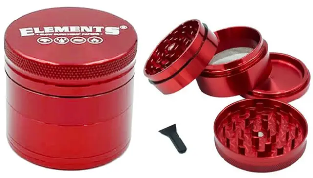 Elements Grinder Τρίφτης Κόκκινο Small 49mm Aluminium - 4 Parts