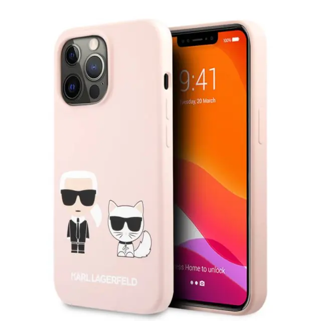 Karl Lagerfeld Karl & Choupette Back Cover Σιλικόνης Ροζ (iPhone 13 Pro Max)