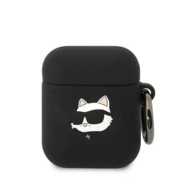 Karl Lagerfeld® 3D Logo NFT Choupette Head Θήκη Σιλικόνης για Airpods1/2- Black