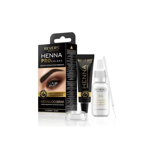Revers Cosmetics Henna Pro Colors Σετ Περιποίησης Φρυδιών Black