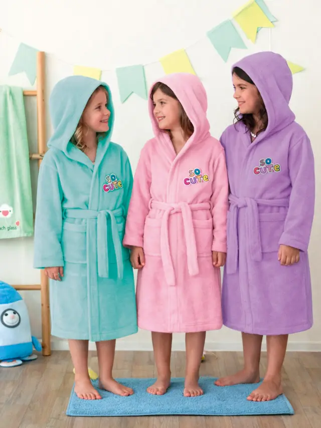 Μπουρνούζι παιδικό με κουκούλα Cute Mint No 8-10 Palamaiki 2