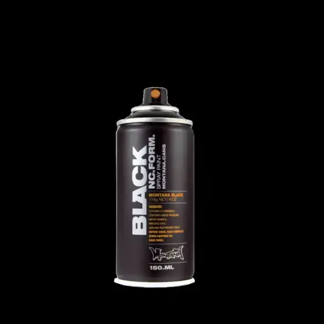Montana Black Spray Paint 150ml BLK-9001 Black