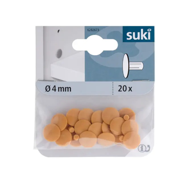 Καπάκι Φ4mm Καφέ Ανοιχτό Πλαστικό 2