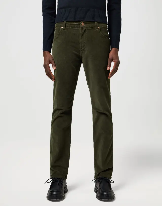 Wrangler Ανδρικό GREENSBORO 803 Κοτλέ Πεντάτσεπο Παντελόνι – Forest Night - 40W 34L