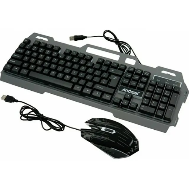 Andowl Q-808 Σετ Gaming Πληκτρολόγιο με RGB φωτισμό & Ποντίκι (Αγγλικό US) 2