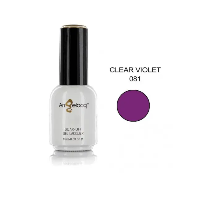 Ημιμόνιμο επαγγελματικό βερνίκι ANGELACQ 15ML - 0.5FL.OZ 081 Clear Violet