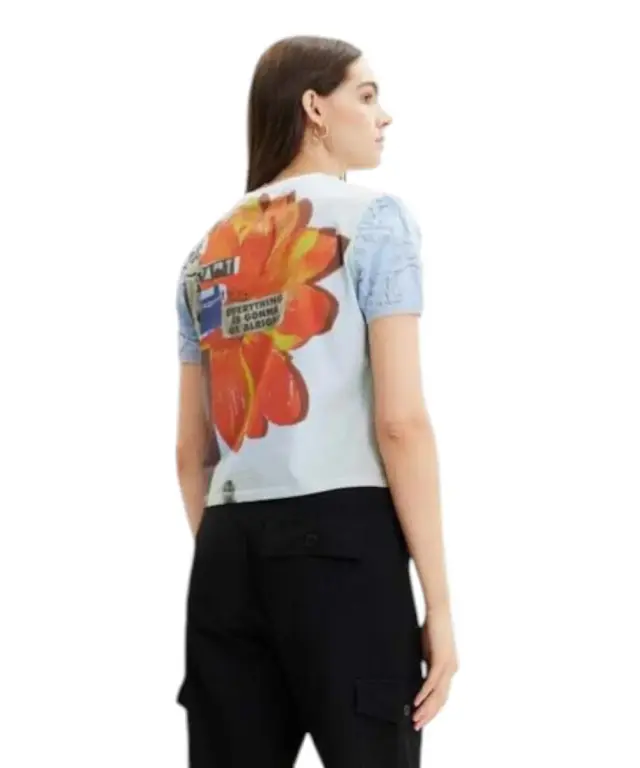 Desigual - Γυναικεία Μπλούζα Κοντομάνικη 23SWTK69-5153 Γαλάζιο 3