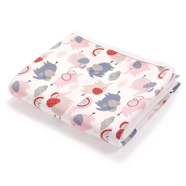Κουβέρτα Διπλής Όψεως 75x100cm Interlock Pink Elephant 5904506811304 2