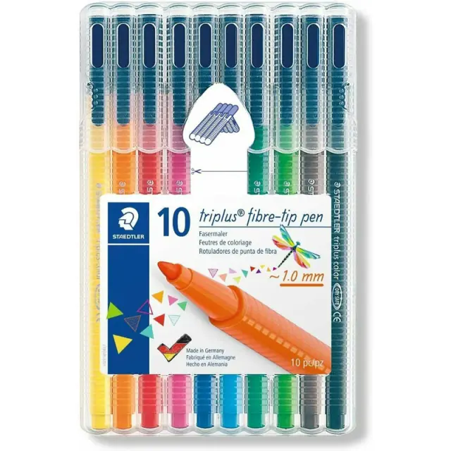 Μαρκαδόροι Staedtler Triplus Fibre Tip 1.0mm Σετ 10 Χρώματα