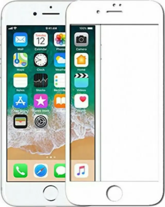 Προστατευτικό τζάμι 9D Full Glue Full Face Tempered Glass 9H Αpple iPhone 6/6S WHITE