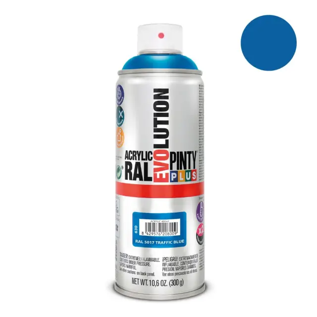 Pinty Plus Evolution Gloss Σπρέι βαφής ακρυλικό 400ml Traffic Blue / RAL5017