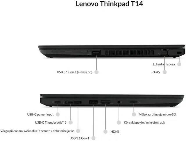 Lenovo ThinkPad T14 (Intel Core i7-10610U/1.8 GHz/32GB/1TB SSD/Intel UHD Graphics/14,1'') Refurbished Grade A 3