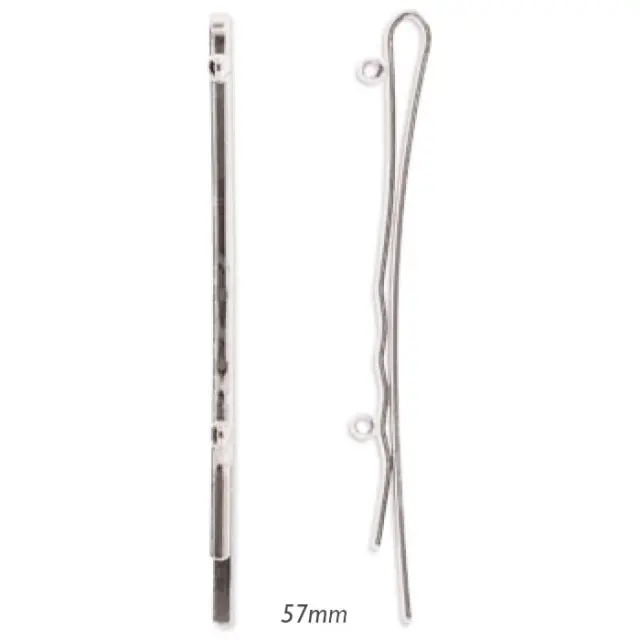 Φουρκέτα Μεταλλική 5.75cm με 2 Κρίκους - Silver Plated - 6τεμ