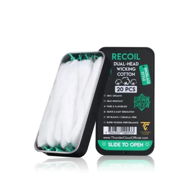 Recoil Dual Head Wicking Cotton (20τμχ) - Thunder Cloud x Grimm Green