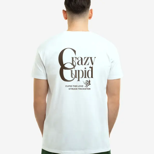 T-shirt Noshame® Λευκό με τύπωμα Crazy Cupid - 132528 - XXL